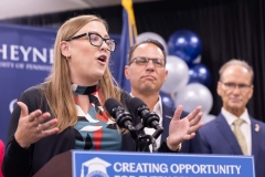 August 2, 2024: Sens. Kane and Hughes joined Gov. Shapiro at Cheyney University for a news conference and ceremonial bill signing to highlight advances in higher education including new funding, accessibility, and accountability measures.