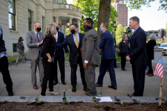 May 11, 2021: Senator Kane participates in the  PA Hunger Garden Dedication at the state Capitol. The bipartisan, bicameral Hunger Caucus works together with local master gardeners to provide hundreds of pounds of food from this garden every year for local organizations that fight food insecurity, including Downtown Daily Bread and the Central PA Food Bank.