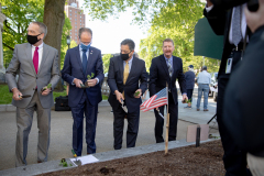 May 11, 2021: Senator Kane participates in the  PA Hunger Garden Dedication at the state Capitol. The bipartisan, bicameral Hunger Caucus works together with local master gardeners to provide hundreds of pounds of food from this garden every year for local organizations that fight food insecurity, including Downtown Daily Bread and the Central PA Food Bank.