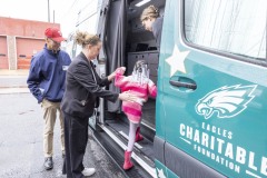 May 10, 2024: Sen. Kane visited Marcus Hook Elementary School in Marcus Hook, Delaware County, where students were being offered free eye tests through the Philadelphia Eagles Mobile Eye Screening van.  Part of the national Vision to Learn effort, and supported by the Philadelphia Eagles Charitable Foundation, the van provides more than 10,000 free screenings each year, detecting hundreds of treatable eye problems in young students. Sen. Kane presented organizers with a $60,000 grant in support of their work.