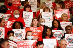 Junio 14, 2022: Senator Kane attends a Nurses Safe Staffing Rally hosted by PASNAP  in Harrisburg.