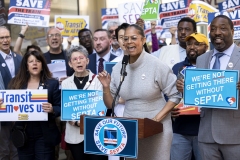May 19, 2025 − State lawmakers from Philadelphia and the surrounding counties rallied today outside of SEPTA’s headquarters in Center City as the transit agency began a series of public hearings on its proposed 2025–2026 budget, including the severe service cuts and steep fare hikes it will be forced to implement without crucial state funding.