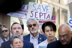 May 19, 2025 − State lawmakers from Philadelphia and the surrounding counties rallied today outside of SEPTA’s headquarters in Center City as the transit agency began a series of public hearings on its proposed 2025–2026 budget, including the severe service cuts and steep fare hikes it will be forced to implement without crucial state funding.