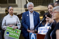 May 19, 2025 − State lawmakers from Philadelphia and the surrounding counties rallied today outside of SEPTA’s headquarters in Center City as the transit agency began a series of public hearings on its proposed 2025–2026 budget, including the severe service cuts and steep fare hikes it will be forced to implement without crucial state funding.