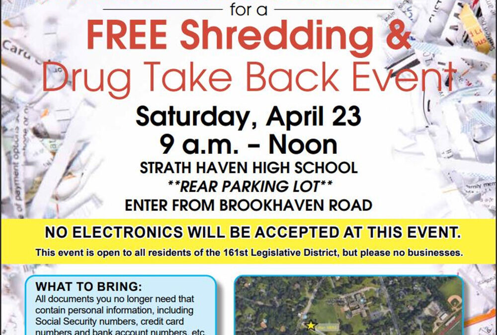 Free Shredding and Drug Take Back Event!