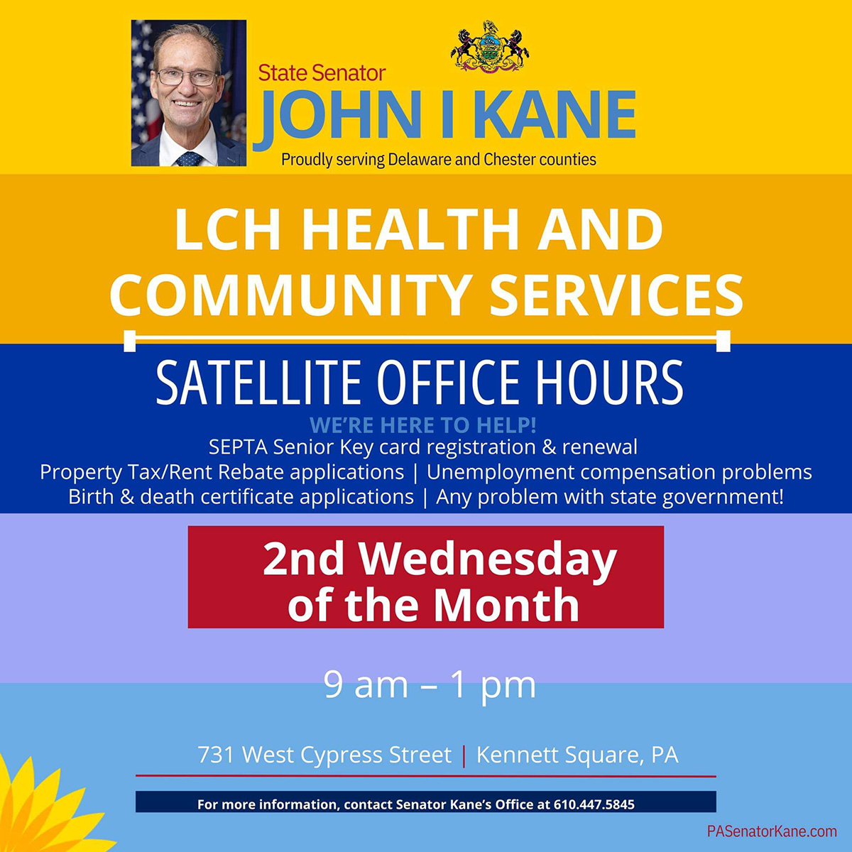 Satellite Office Hours - 2nd Wednesday of the Month