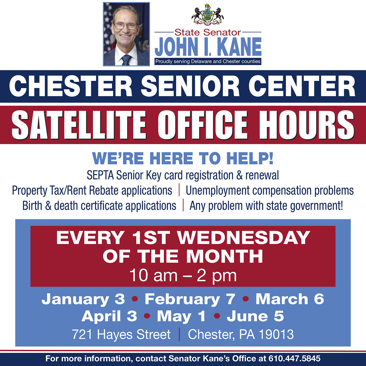 Chester Senior Center Satellite Office Hours
