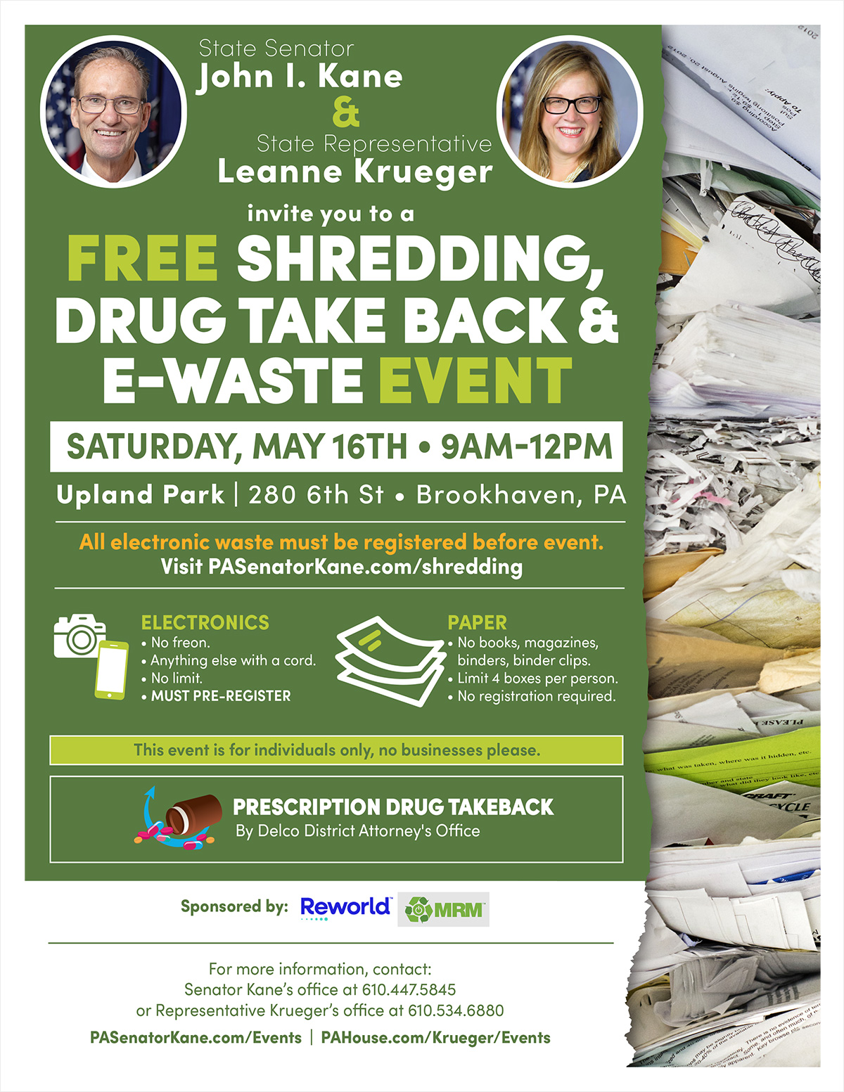 Community Shredding, E-Waste Recycling, and Drug Take-Back Event