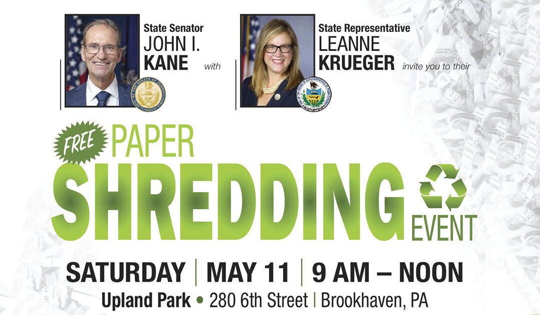 Kane, Krueger to Host Free Paper Shredding and Drug Takeback Event May 11